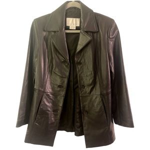 Ladies black Nine West Leather Jacket sz small